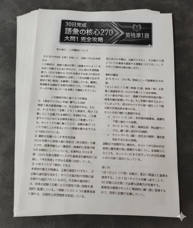 語彙の核心270 教材全体